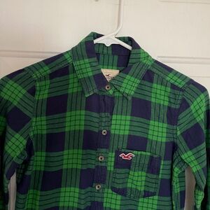 Hollister Women’s Plaid Flannel Shirt Juniors  XS